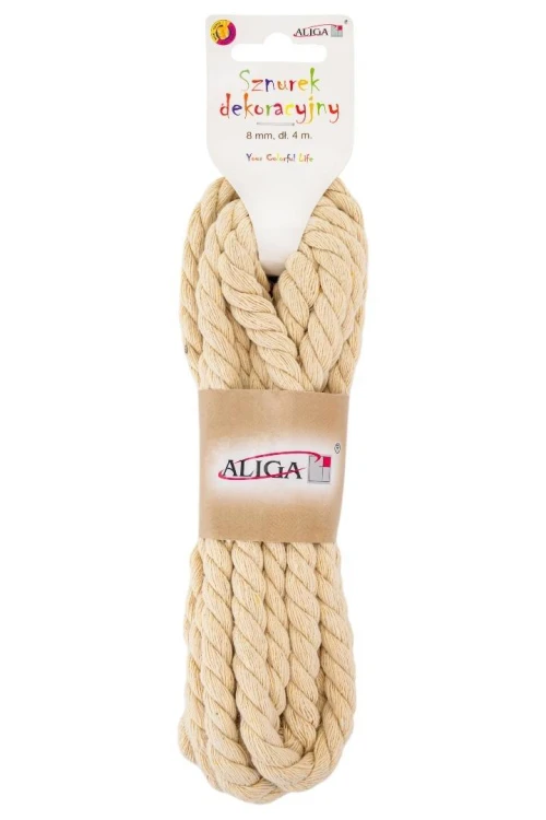 Sznurek bawełniany biały 8mmx4m, Aliga