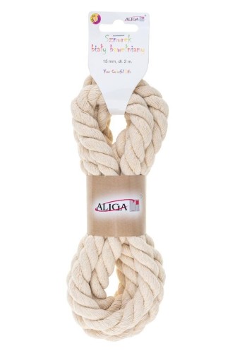 Sznurek bawełniany biały 15mmx2m, Aliga