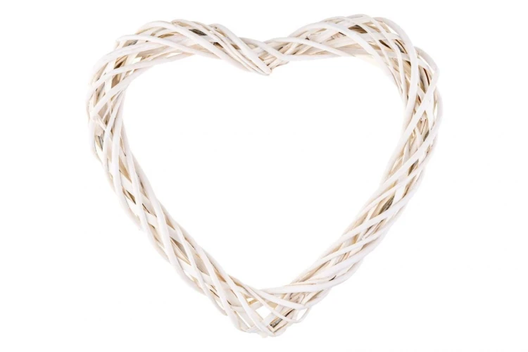 Serce wiklinowe białe 30cm, Aliga