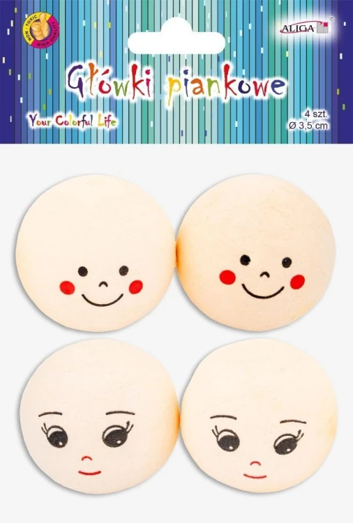 Główki piankowe 3,5cm 4szt, Aliga