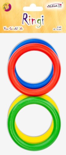 Ringi drewniane 7,5cm 4szt, Aliga