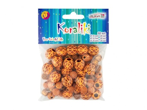 Koraliki plastikowe 60szt, Aliga