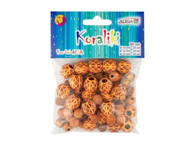 Koraliki plastikowe 60szt, Aliga