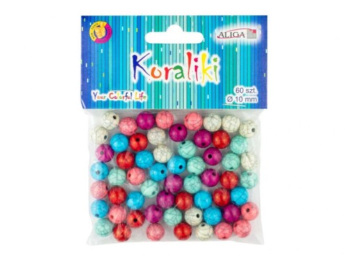 Koraliki plastikowe 10mm 60szt, Aliga