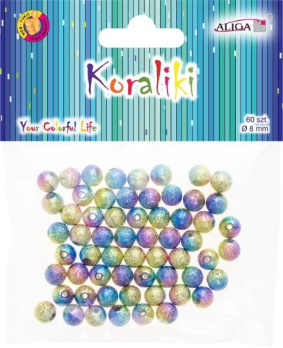 Koraliki plastikowe 8mm 60szt, Aliga
