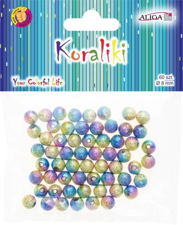 Koraliki plastikowe 8mm 60szt, Aliga