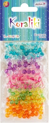 Koraliki plastikowe 8mm 10 kolorów x 5g, Aliga