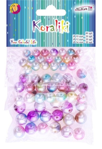 Koraliki plastikowe 60szt, Aliga