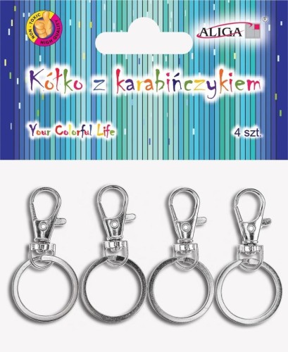Kółka z karabińczykiem 4szt, Aliga