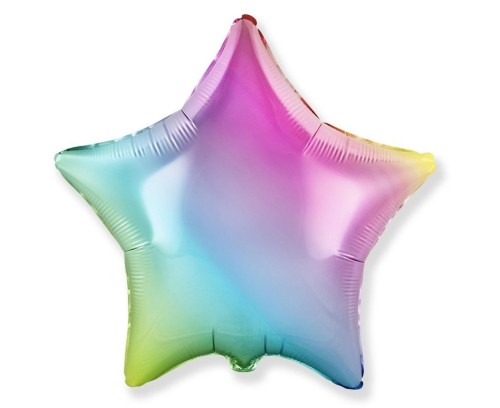 Balon foliowy gwiazda gradient pastelowy 45cm