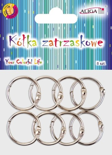 Kółka zatrzaskowe metalowe 2,5cm 8szt, Aliga