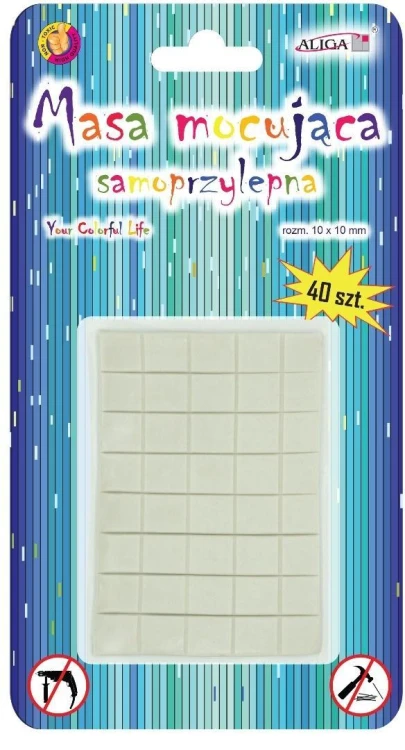 Masa mocująca samoprzylepna 10x10x0,5mm 40szt