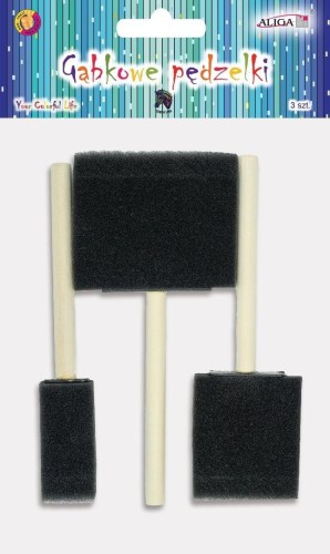 Pędzelki gąbkowe 2,5cm, 5cm, 7,5cm 3szt, Aliga