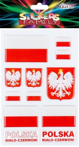 Naklejki wypukłe w barwach narodowych 14x21cm