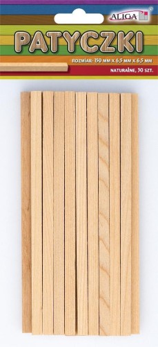 Patyczki bezbarwne 6,5x6,5x150mm 30szt, Aliga