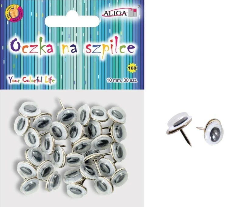 Oczka na szpilce 10x9mm 30szt, Aliga