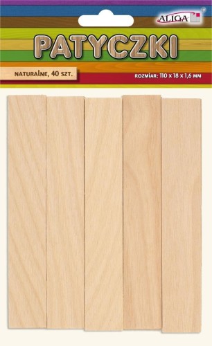 Patyczki drewniane naturalne 110x18x1,6 mm 40szt