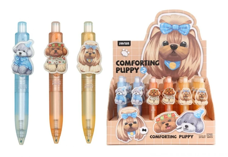 Długopis żelowy kieszonkowy Puppy (36szt), Cresco