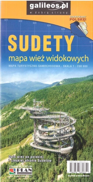 Sudety mapa wież widokowych 1:200 000 w.2026