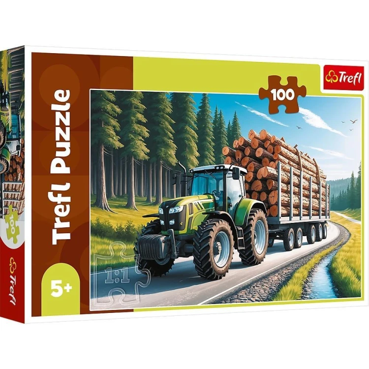 Puzzle 100 Ciągnik leśny TREFL, Trefl