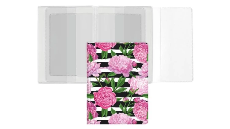 Okładka na dokumenty z dowodem rej. peony, Biurfol