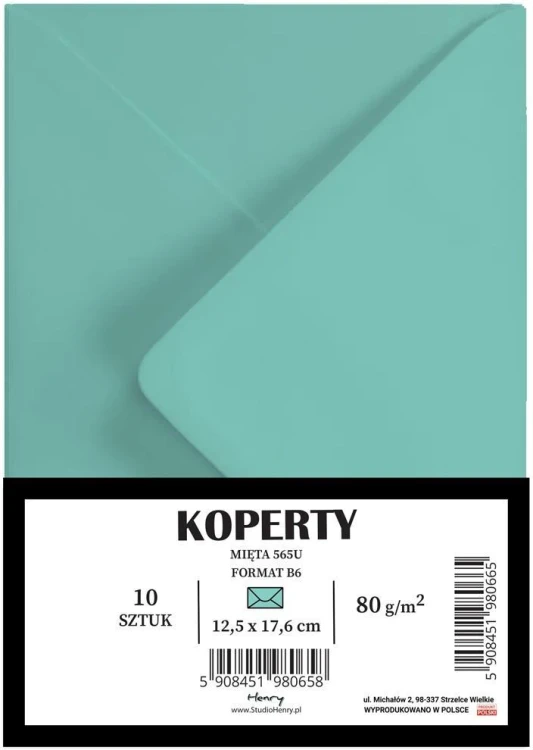 Koperty B6 miętowe 10szt, Henry