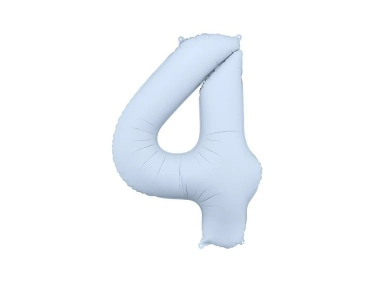 Balon foliowy cyfra 4 86cm mglisty niebieski
