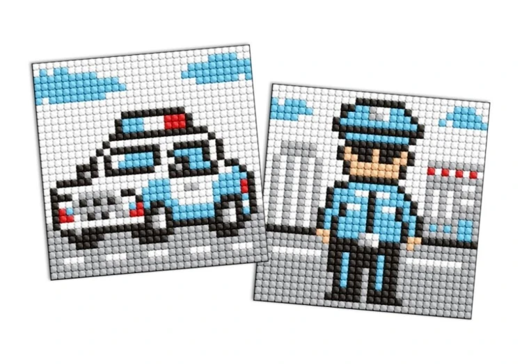 Diamentowa mozaika naklejka Kids - Oficer policji