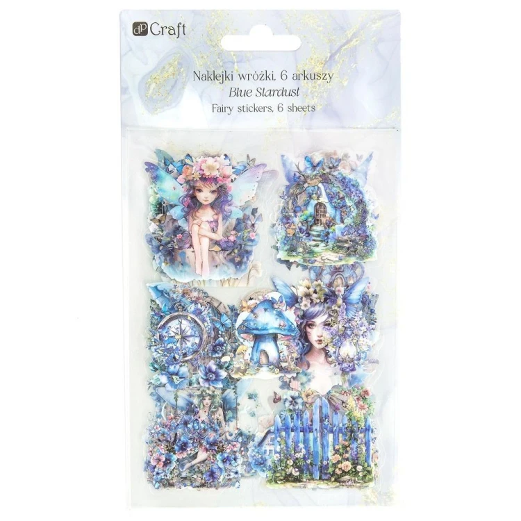 Naklejki połyskujące PET - Wróżki blue stardust