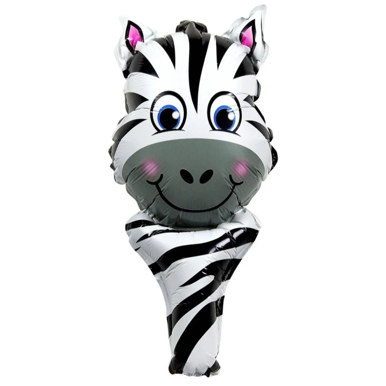 Balon foliowy zwierzątko z uchwytem zebra