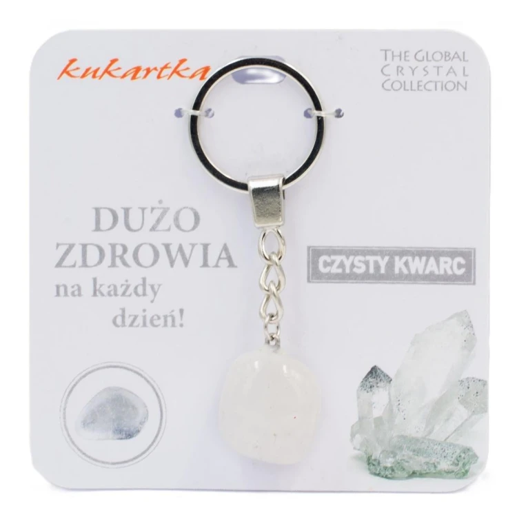 Brelok Dużo zdrowia czysty kwarc, Kukartka