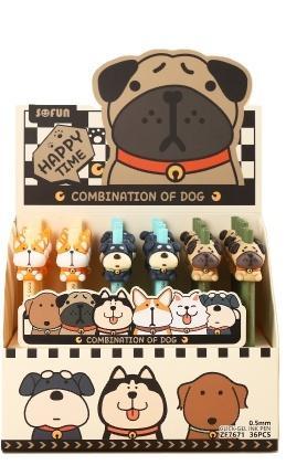 Długopis żelowy Dog 0,5mm nieb (36szt), Cresco