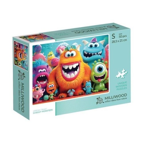 Puzzle drewniane 50 Milliwood Shaggy Monsters