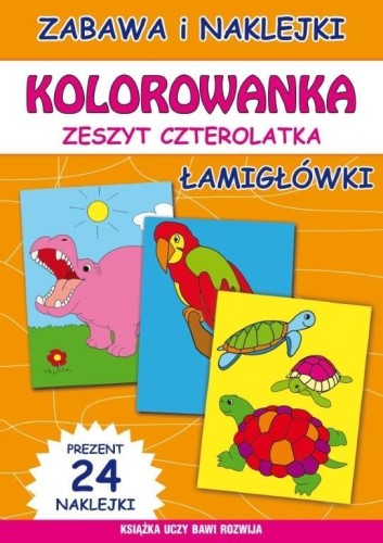 Kolorowanka. Zeszyt czterolatka. Łamigłówki