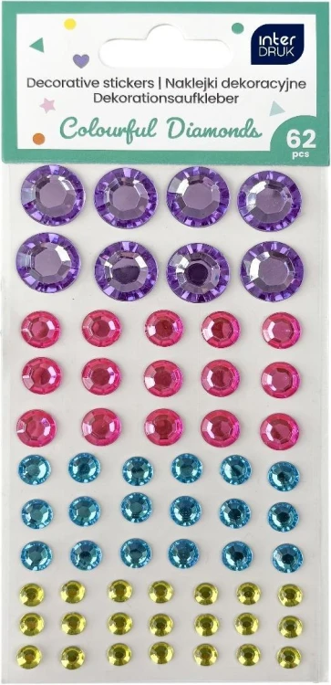 Naklejki dekoracyjne 62szt Colourful Diamonds