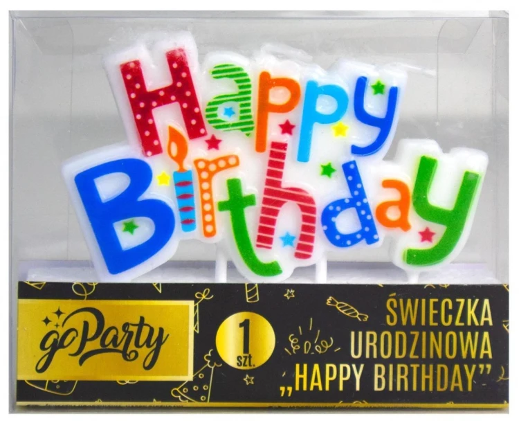 Zestaw świeczek urodzinowych Happy Birthday