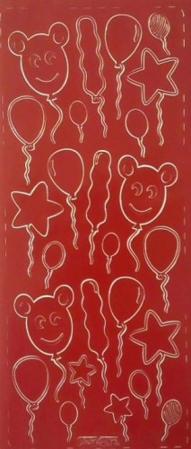 Stiker ażurowy 10x23cm czerwony, Galeria Hobby