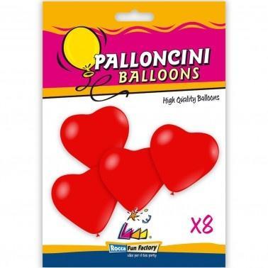 Balony serca czerwone 25cm 8szt