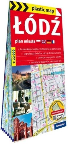 Plastic map Łódź 1:22 000 plan miasta