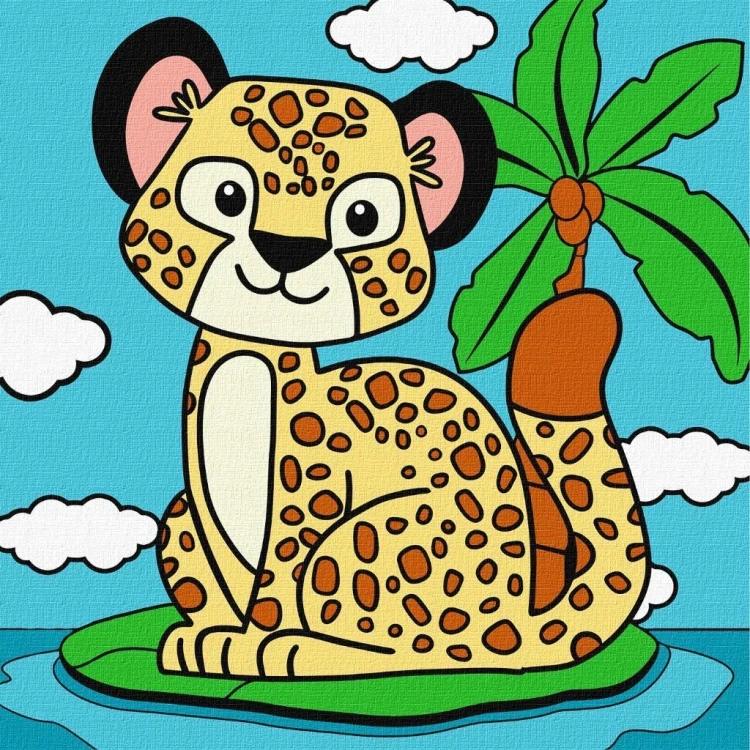 Malowanie po numerach - Gepard 25x25cm, Ideyka