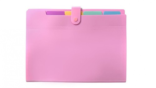Teczka A4 PP harmonijkowa pastel różowy, Biurfol