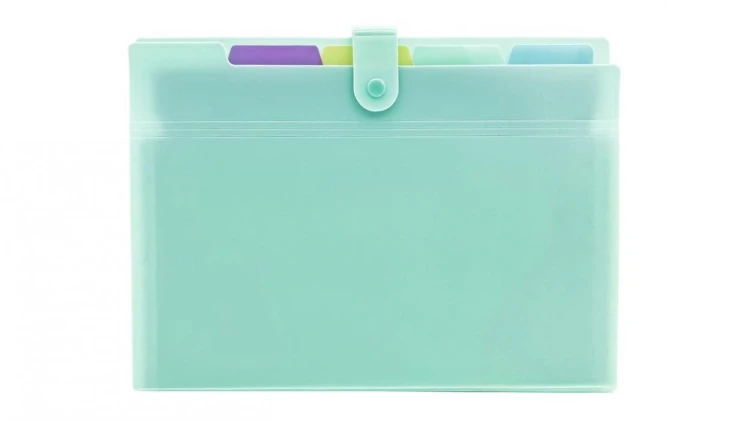 Teczka A4 PP harmonijkowa pastel zielony, Biurfol