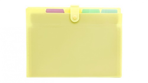 Teczka A4 PP harmonijkowa pastel żółty, Biurfol