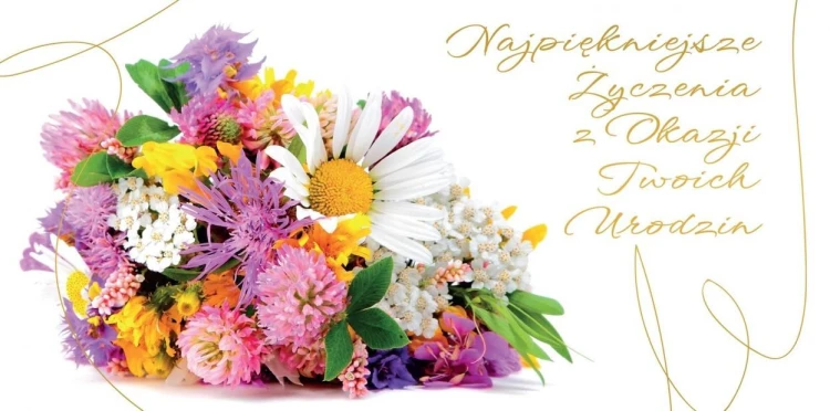 Karnet Flowers Urodziny wzór nr 12