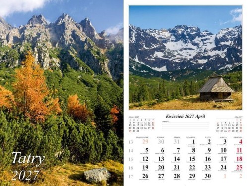 Kalendarz 2027 ścienny Tatry