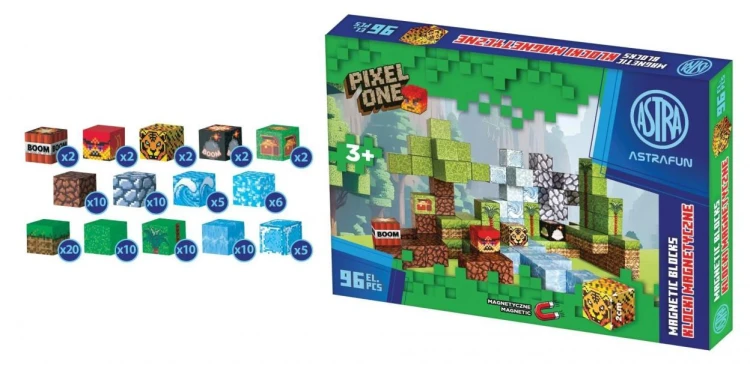 Klocki magnetyczne Pixel One Dżungla 96el ASTRA