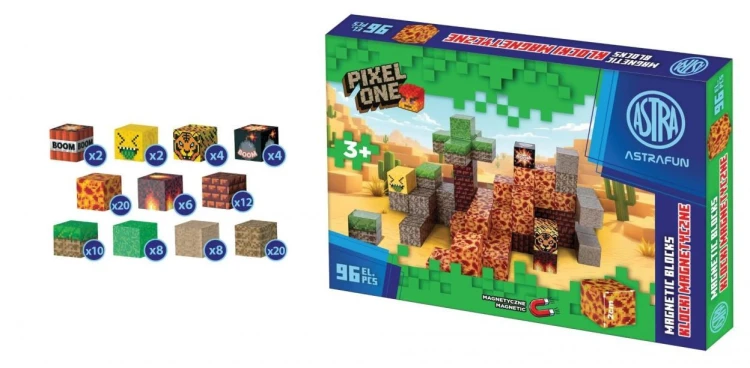 Klocki magnetyczne Pixel One Lava 96el ASTRA