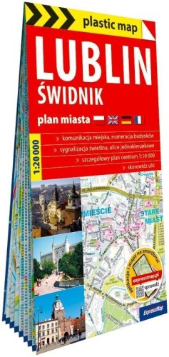 Lublin, Świdnik - plan miasta 1:20 000 laminowana
