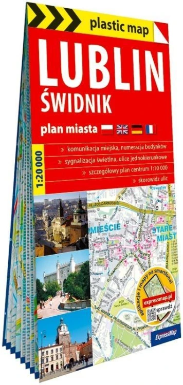Lublin, Świdnik - plan miasta 1:20 000 laminowana