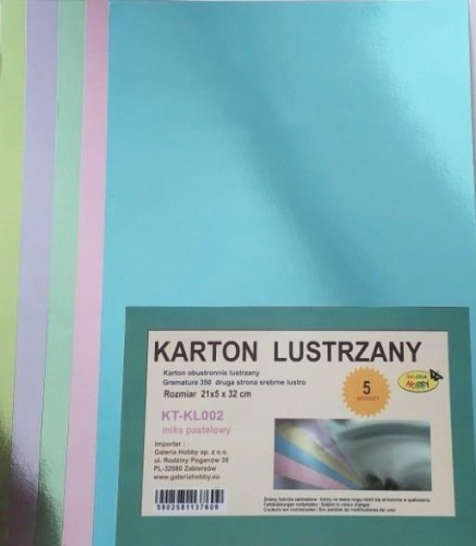 Karton obustronnie lustrzany 350g 21,5x32cm